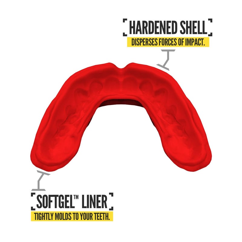 NXT NXTRND 2 Pack Nxtrnd Rush Dual Layer Mouthguard, Custom Fit Sports Mouthpiece for Football, Boxing, MMA, Basketball, Hockey, Lacrosse, Youth & Adult (Red) - Image 3